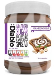   Diablo - No added sugar duo  hazelnut & white choco spread 350g