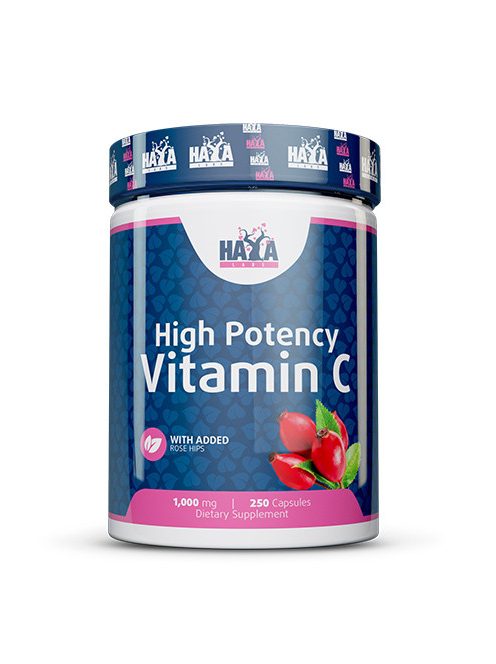 Haya Labs High Potency Vitamin C with Rose Hips 1000mg / 250 Caps.