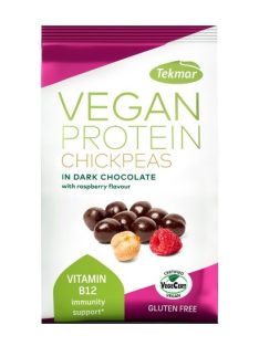    Tekmar - Vegan Protein Snack 140g - Chickpeas in dark chocolate with raspberry flavour