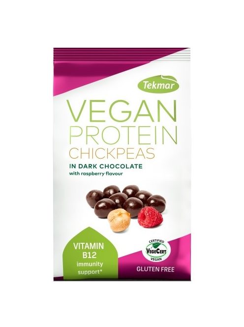 Tekmar - Vegan Protein Snack 140g - Chickpeas in dark chocolate with raspberry flavour