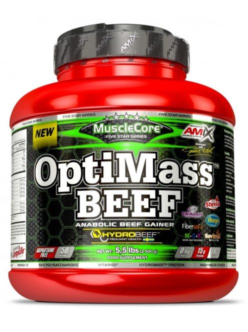 Amix Nutrition - OptiMass Beef Gainer 2500g - Double Fudge Chocolate - Izomtömegnövelő